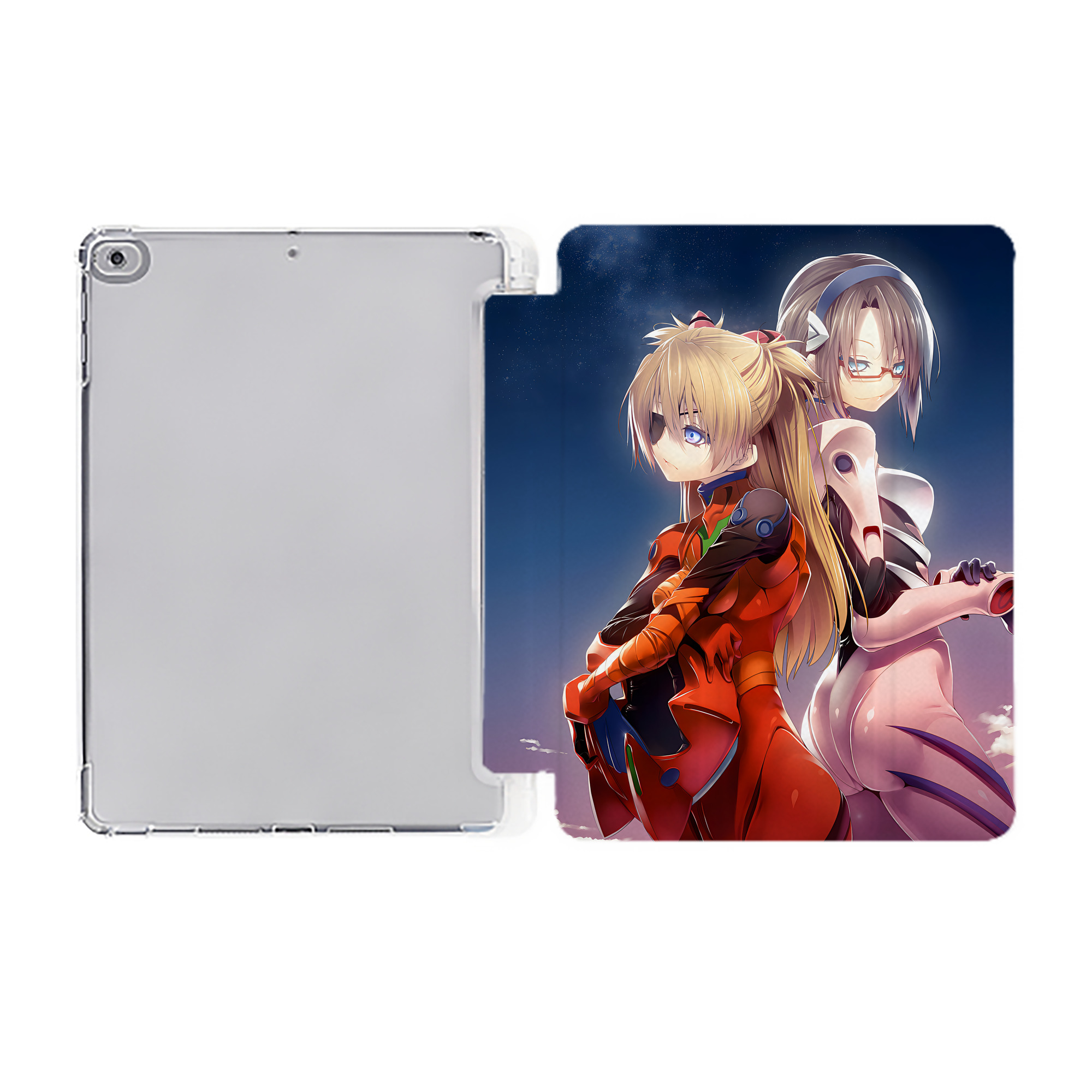 （画像用） EVA 新世紀エヴァンゲリオン IPad ケース ペン収納付き 三つ折りスタンド PUレザー×シリコン 対応機種9.5/10.5/10.9インチ